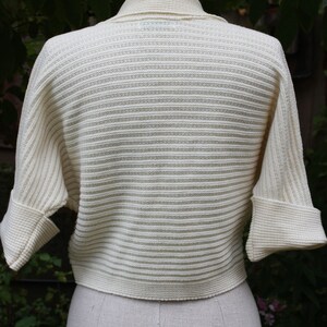 Vintage 50s botany wool cream shrug image 7