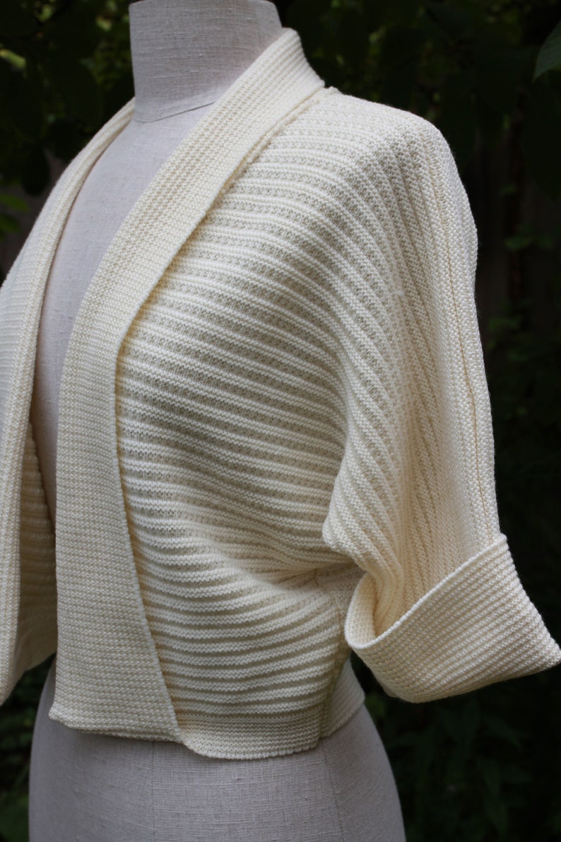 Vintage 50s botany wool cream shrug image 3