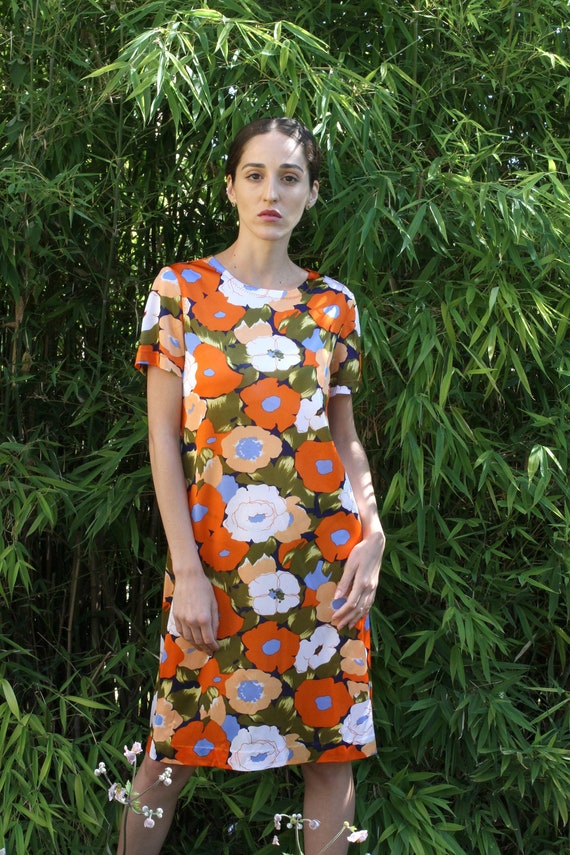 Vintage 60s Puccini bold mod floral print jersey s