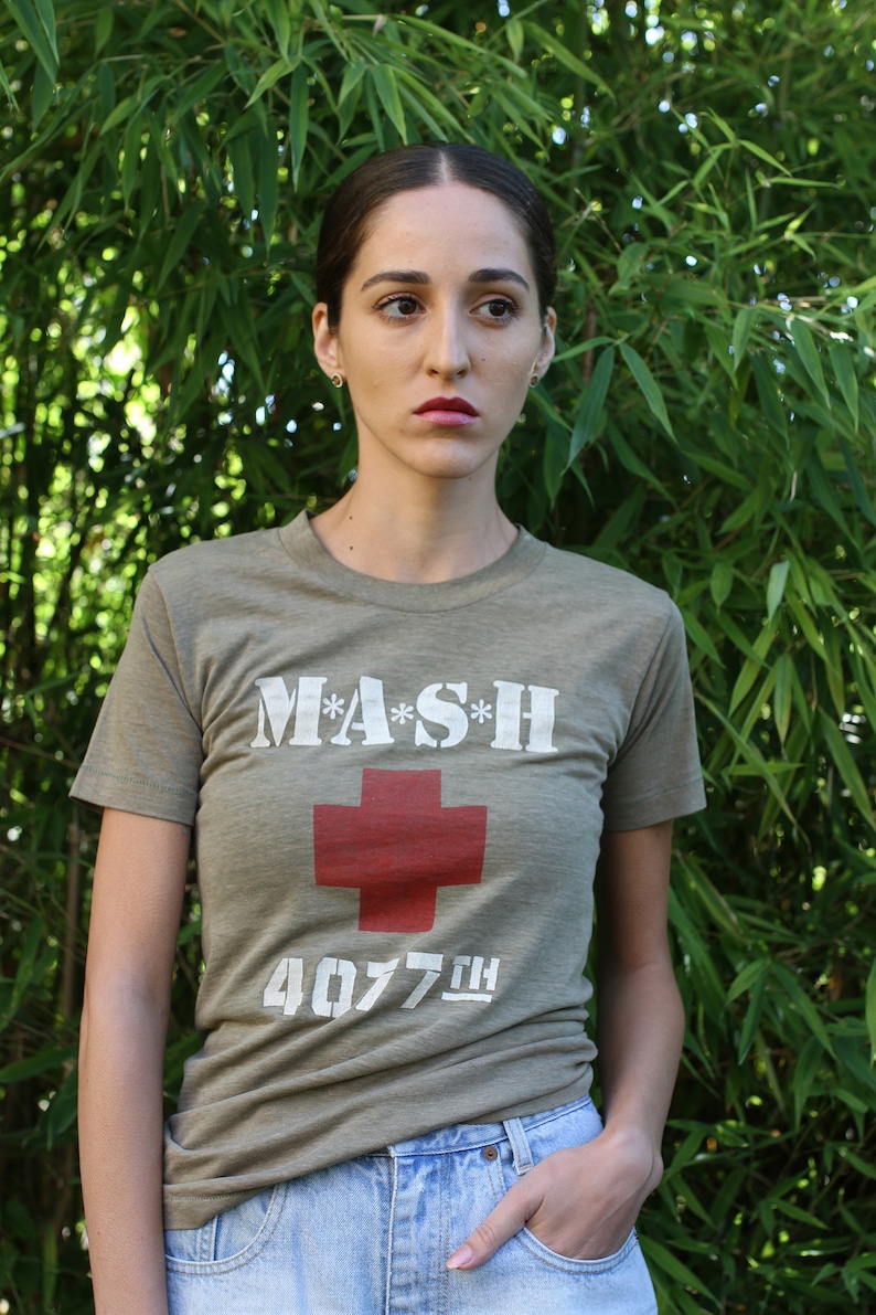 Vintage 70s khaki Mash T-Shirt image 3