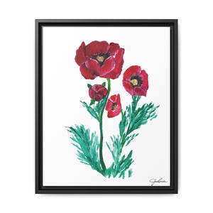 Impresión en lienzo de amapolas: arte floral para pared enmarcado