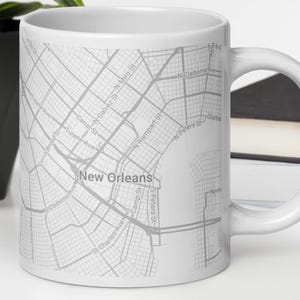 Mug carte de la Nouvelle-Orléans, tasse Skyline, souvenir de la Louisiane, tasse à café de la Nouvelle-Orléans, cadeaux pour voyageurs