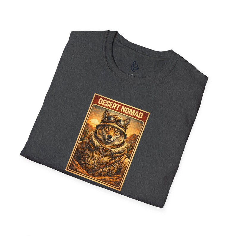 Desert Nomad Coyote T-Shirt Vintage Explorer Animal Tee Primal Souls Collection Western Desert Graphic Shirt Adventure Streetwear image 2