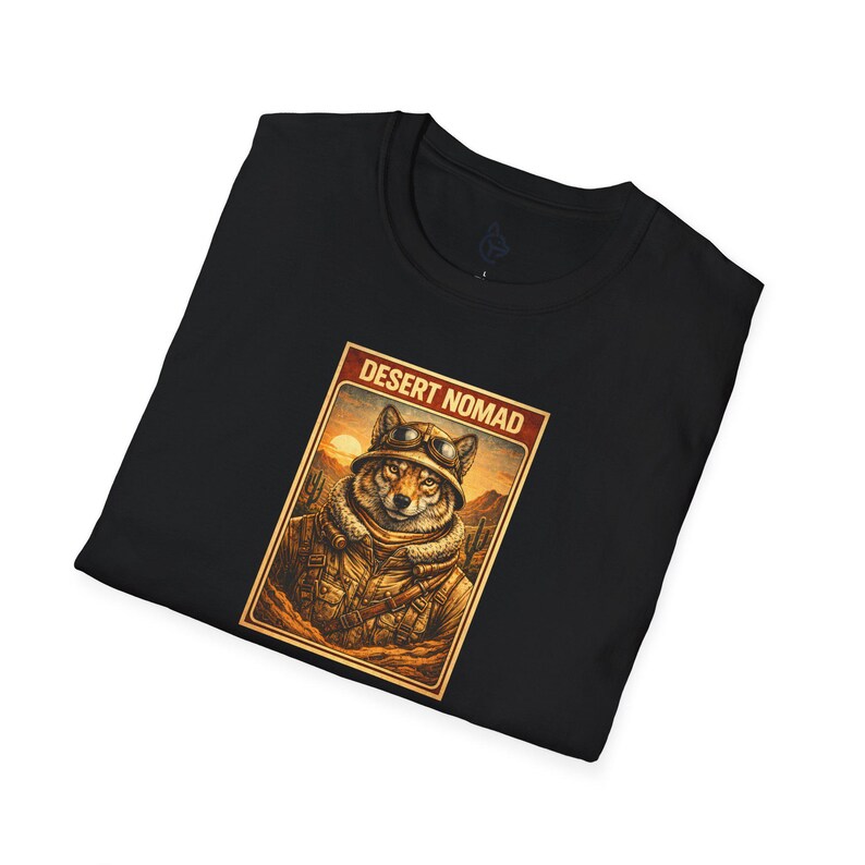 Desert Nomad Coyote T-Shirt Vintage Explorer Animal Tee Primal Souls Collection Western Desert Graphic Shirt Adventure Streetwear image 4