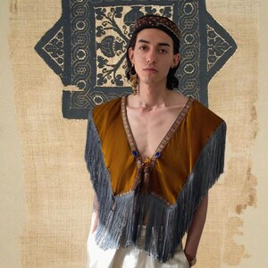 Tribal shrug, Festival shoulder wrap, Boho shawl, Ethnic cape, Statement vest, Rave outfit, Burning man accessory