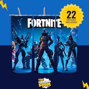 FortXnite Cartoon Characters Tumbler Wrap, Game 20 oz Skinny Tumbler Png, Game Characters Tumbler Sublimation Png, Instant Digital Download