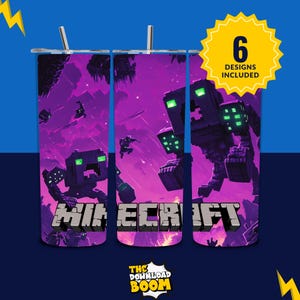 Mine-Craft-Spiel Zombie 12 Unzen Tumbler Wrap, Kinder Schnabeltasse 12 Unzen Wrap, Kinder Cartoon Tumbler Wrap Design PNG, Tumbler Wrap für Kinder