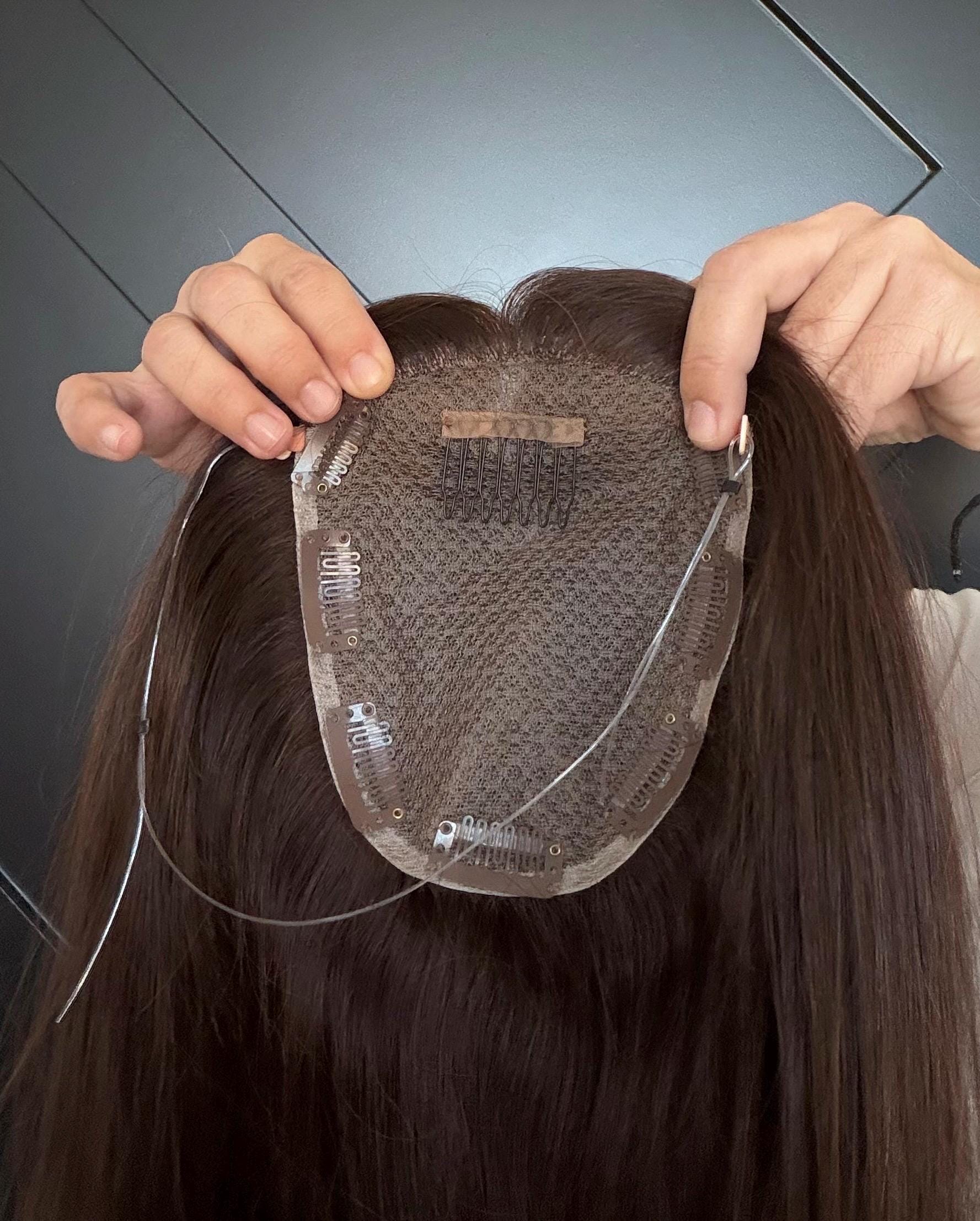 10 Inch Human Hair Topper, 4x5 Lace Base, Straight for Thinning Hair 1.5x4 Silk Lace Hair Topper - Thicklengths | Thick Hair  main image 2