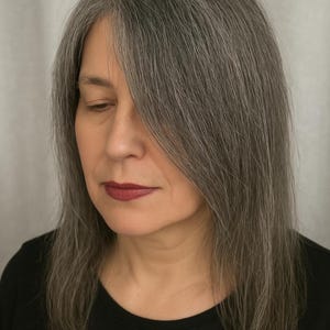 AMY 16 Custom-Made Human Hair Topper | Salt and Pepper 6x7 Topper – Silk Top 5x4   | Medium-High Density | Hand Tied | 16” Brazilian Hair