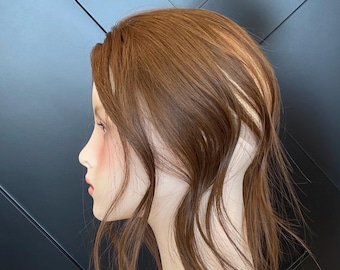 Human Hair T-Shaped Hairline Topper 2x11 + 4x3 deep base | Halo | Receding Hairline | Thinning Hair & Alopecia | 14" | KENNEDY