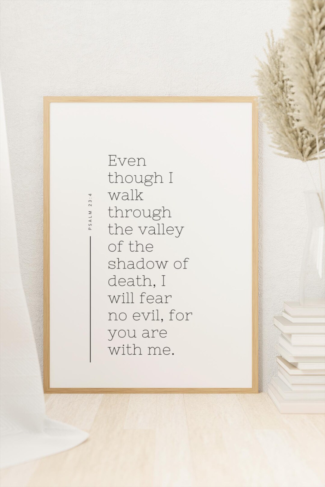 Minimalist Bible Verse Print | Psalm 23 Art | Christian Wall Decor ...