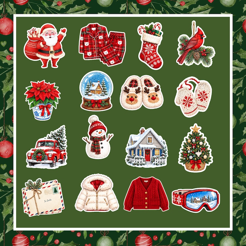 80+ Christmas Stickers, Cute Holiday Sticker Pack, Random Christmas ...
