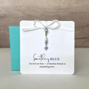Something Blue Bridal Charm: Pearl & Platinum Star Wedding Keepsake