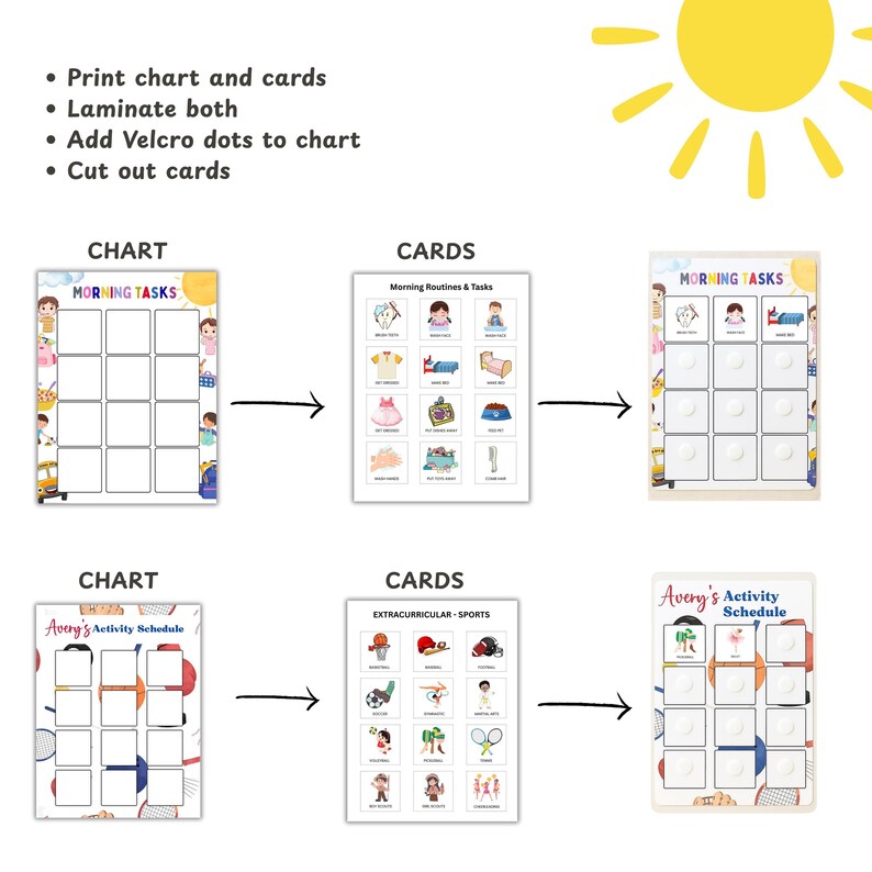 Daily Routine Cards Visual Schedule Toddler Routine Chart for Kids ...