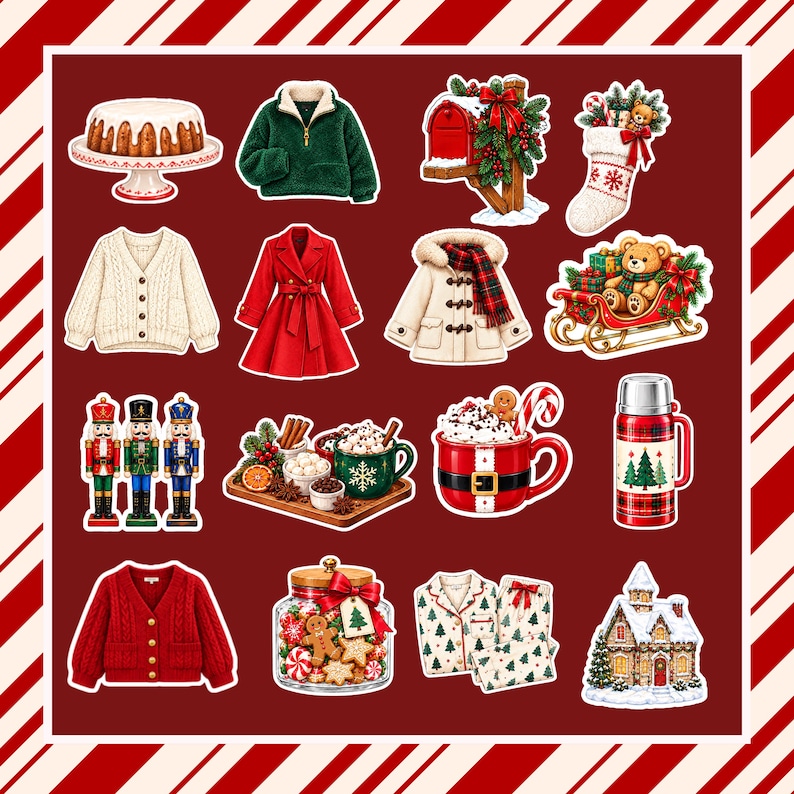 80+ Christmas Stickers, Cute Holiday Sticker Pack, Random Christmas ...