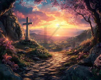 He Is Risen Christian Printable Art / Digital Download Easter Resurrection Artwork / Minimalist Easter Wall Decor – PNG Digital Download