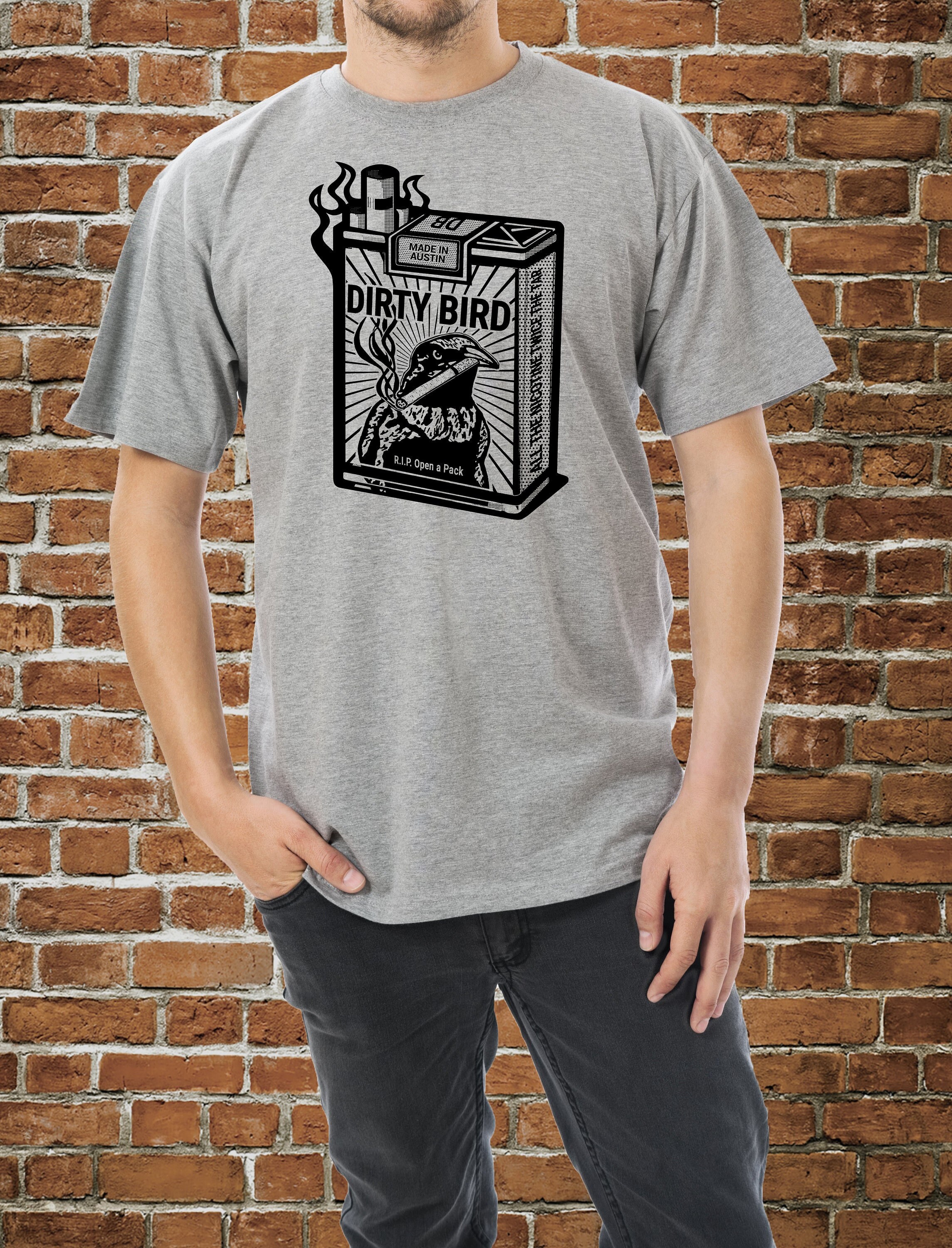 Smoking Grackle Cigarettes Dirty Bird Shirt Men Texas Shirt Tshirt