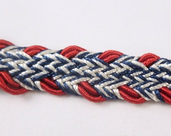 Red, White and Blue Braided Trim Woven Decorative Home Decor By the Yard