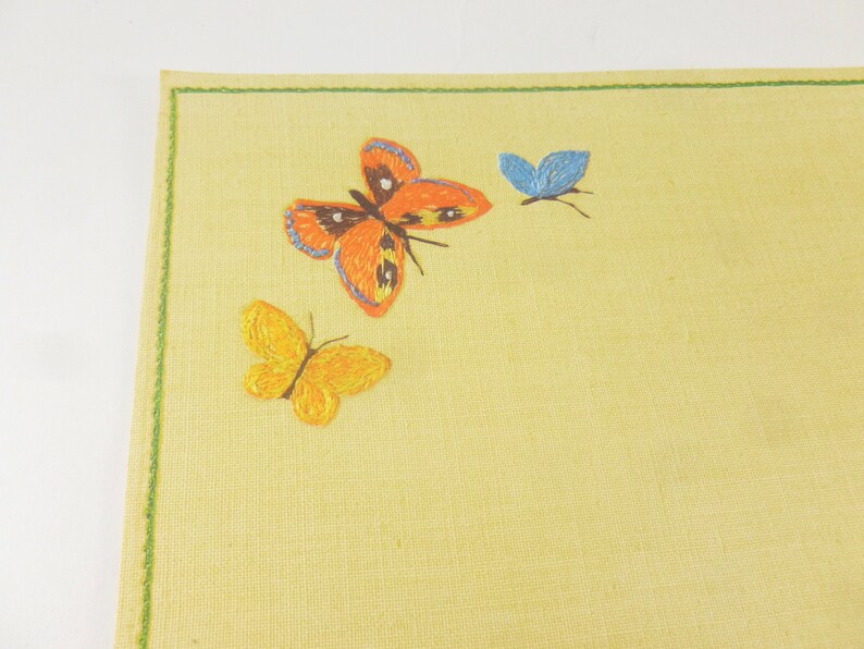 Caspari Paper Placemats Embroidered Butterflies Design Printed Etsy