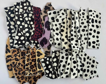 Leopard Print Leather Remnants | Leather scraps & remnants for DIY crafts and Earrings
