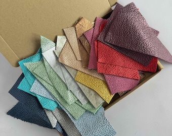 Metallic Leather Scrap Mix Bundle | Cowhide Leather for Crafting & Earrings | Gold, Silver, Rose Gold Leathers
