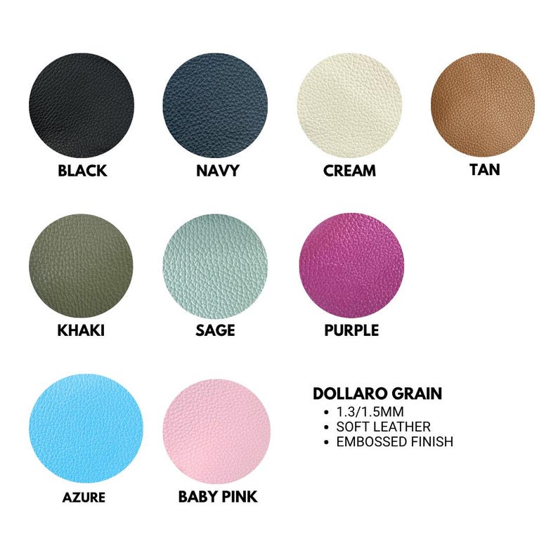 overview of the embossed grain leathers available