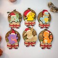 Pokémon Wooden Christmas Ornaments - Choose Any Pokemon - Xmas Tree Decoration - Geek Gift - Pikachu - Holiday Supply - Eevee - Charmander product logo