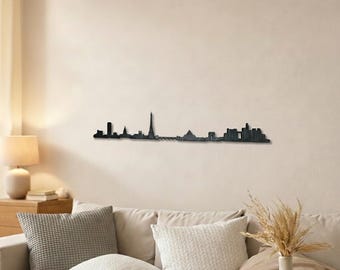Paris Skyline Wooden Wall Decor - Minimalist Wall Art - Tourism Decoration - Airbnb Art - Premium Design - City Gift Idea - Custom Cities