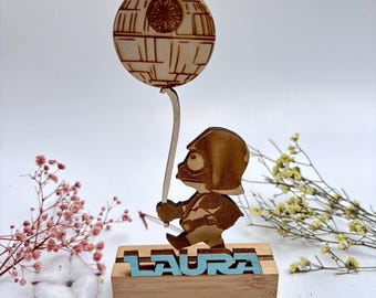 Star Wars Wooden Keepsake Figure - Decorative Layered Gift Display - Handmade & Customizable - Nursery Theme - Darth Vader - Baby Room
