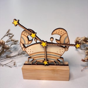 Cancer Wooden Keepsake Figure - Zodiac Decoration Gift Display - Handmade & Customizable - Zodiac Theme - Astrology Lovers - Constellation