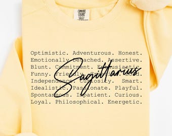 Comfort Colors® Sagittarius Traits Sweatshirt, Astrology Graphic Shirt