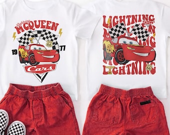 Lightning McQueen Kids Shirt: Cartoon Race Car Graphic Tee