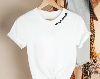 Minimalist Mama Script T-Shirt: Soft Boho Tee - Terracotta