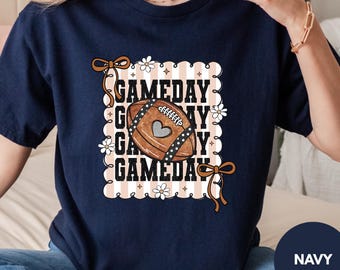 Retro Gameday Football Heart Graphic Tee, Fall Sports Shirt
