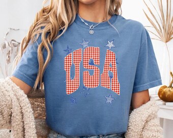 Comfort Colors® USA Patriotic Graphic Tee – 4th of July Stars & Stripes Shirt