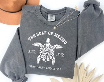 Comfort Colors® Stay Salty Resist Sweatshirt, Anti ICE Protest Shirt, Melt ICE Graphic Pullover