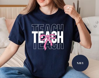 TEACH Bow Graphic T-Shirt – Teacher Outfit