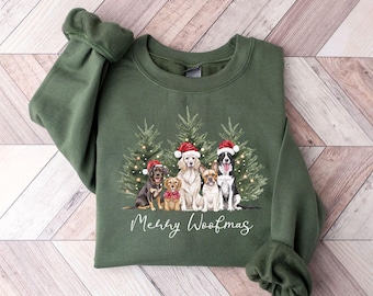 Merry Woofmas Sweatshirt, Holiday Dog Lover Gift