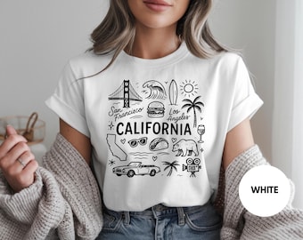 California Graphic Tee: San Francisco Los Angeles Travel Shirt