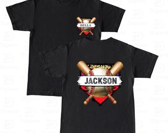 Personalized Baseball Shirt: Crossed Bats Design, Custom Team Tee