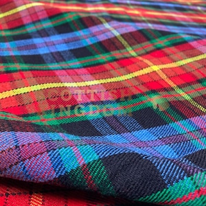 Pride of LGBT Tartan – Rainbow Plaid for Kilts, Scarves & Home Décor - Tartan Fabric by Yard - 16 Oz Acrylic Wool-Handmade Machine Washable