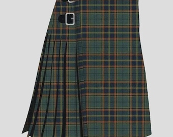 Kilt irlandais ancien en tartan du comté d'Antrim - Kilt écossais traditionnel du comté d'Antrim fait main, poids lourd, 8 yards