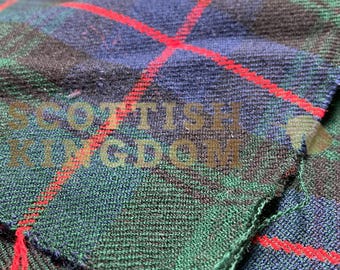 Macdonald of the Isle Hunting - Tartán moderno de peso pesado hecho a mano - Tela de tartán cortada a medida - Lana acrílica de 16 oz - Hecho a mano, lavable a máquina