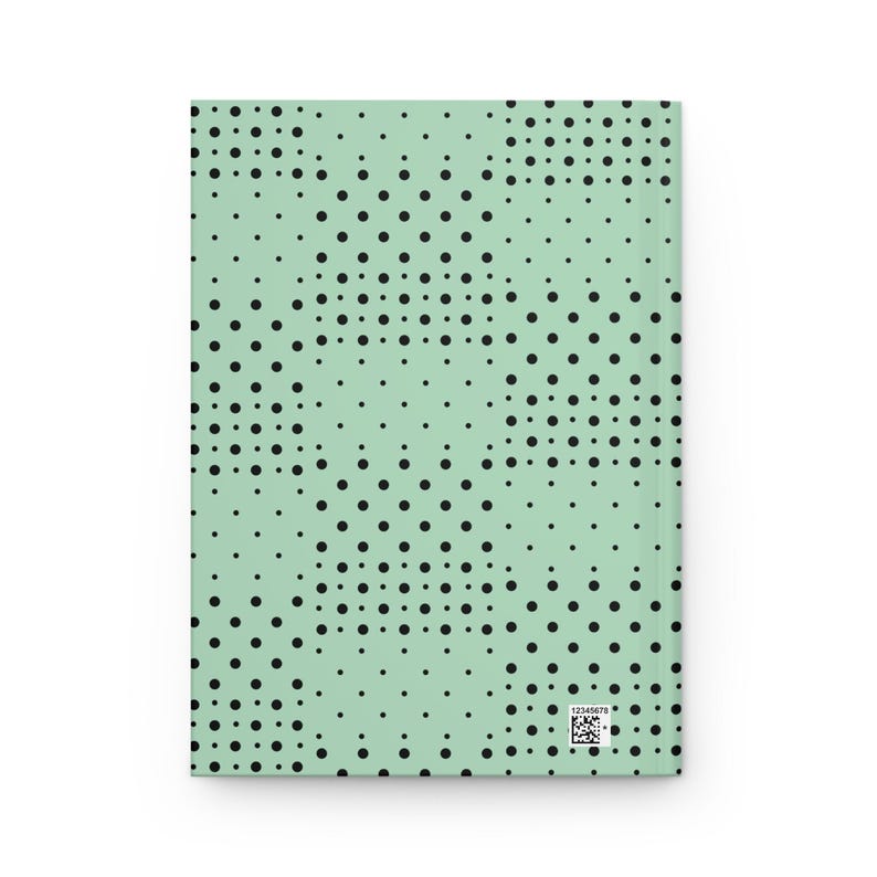 Mint Polka Dot Personalized Hardcover Journal: Custom Trendy Light Green Notebook Line Ruled image 3