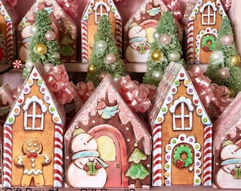 1:6 Scale MINIATURE Gingerbread House GIFT BOX - Christmas Presents - Blythe Licca Momoko Licca Holala Fashion Royalty