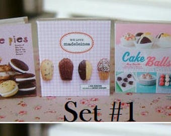 MINIATURE COOKBOOKS - Birthday Cheesecake Whoopie Pies Baking - Choose 1/12 or 1:6 Scale Miniature