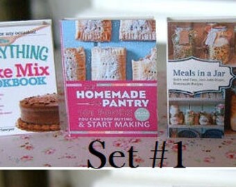 MINIATURE COOKBOOKS - Cakes Cupcakes Cookies Baking - Choose 1/12 or 1:6 Scale Miniature