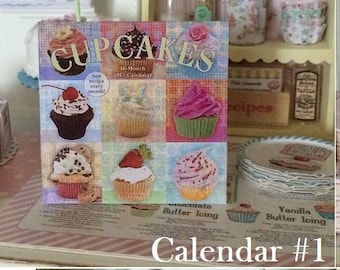 CALENDAR - CUPCAKE & DESSERTS Themed - Choose 1/12 or 1:6 Scale