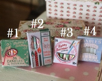 BIRTHDAY CANDLES in Vintage BOX - Choose 1:6 or 1/12 Scale
