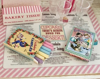 RETRO BIRTHDAY CANDLES - Bluebird or Kitten - Birthday Party Vintage Box - Choose 1/12 or 1:6 Scale Miniature